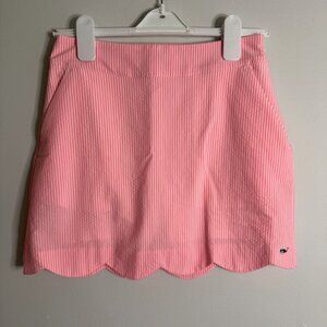 Vineyard Vines Women's Performance Seersucker Pink and White Skort Size 0